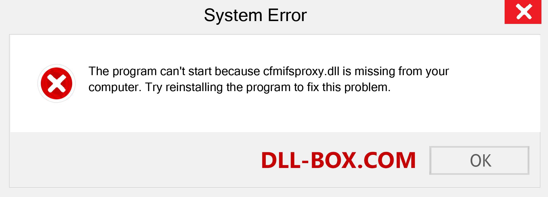  cfmifsproxy.dll file is missing?. Download for Windows 7, 8, 10 - Fix  cfmifsproxy dll Missing Error on Windows, photos, images
